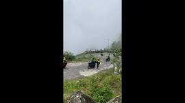 Honda PCX Rider Falls While Touring on the Extreme Curug Sikarim Route to Dieng, Wonosobo