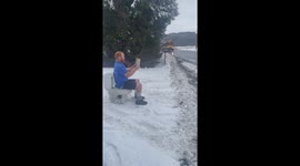 Dad Embarrassing Kids at Bus Stop