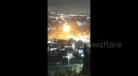 West Bank: Israeli forces fire flares over Nur Shams refugee camp in the West Bank