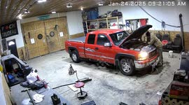 Homeowner's pickup truck catches fire and fills garage with smoke