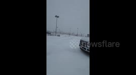 US: Heavy snowfall in Owasso, OK