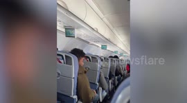 Severe turbulence throws items around plane cabin