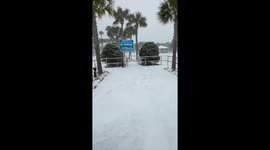 Drone Flies Through Unusually Snowy Florida