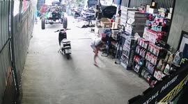 Hero mechanic catches kitten falling from ceiling