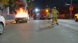 US, Los Angeles: South Park Auto Fire