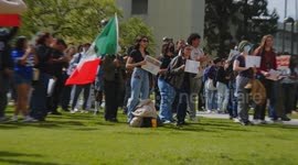 US, Los Angeles: Northridge CSUN Anti ICE Enforcement Student Protest Part 1