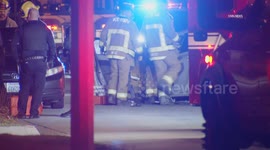 US, Los Angeles: West Covina Traffic Collision With One Fatality With Sound On Tape
