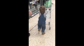 1 Year old doing his weekly shop