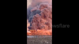 US: Thick Smoke Rises From Scrap Metal Yard Fire In Camden, NJ