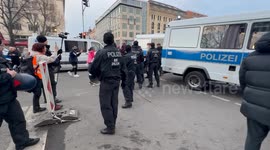 scuffle with police after protests near Brandenburg gate. i am tourist, only know english, dont know what happened. 22 Feb 2025 17:10