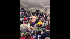 Amateur Wrestler Hilariously Pogo Sticks Into The Ring and Slams his Opponent