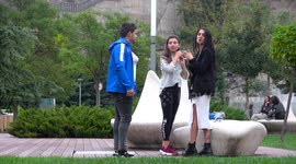 Boy with big breasts prank