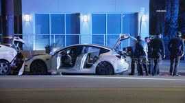 US, Los Angeles: East Hollywood LAPD Pursuit of Tesla Termination Part 2