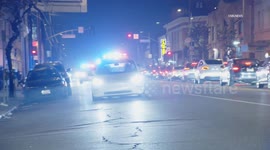 US, Los Angeles: East Hollywood LAPD Pursuit of Tesla