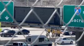 US, Los Angeles: Sylmar Motorcyclist Transported by Ambulance After Traffic Collision