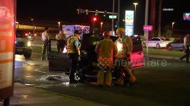US, Las Vegas: Las Vegas 2 Hospitalized After Suspected DUI Crash in West Las Vegas Valley