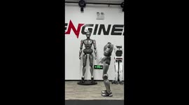 Chinese humanoid robot performs front flip