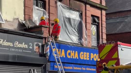 Man dies after a fire ripped though flat in UK town centre, police have confirmed