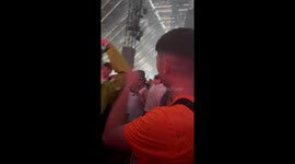 Man stunned by fellow festival goer wearing pigeon mask at Creamfields festival