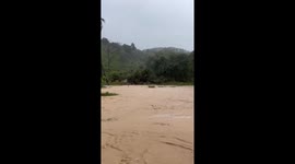 Flash floods surges through Thai Full Moon Party island