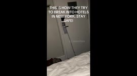 VIRAL: This video shows how somebody was trying to break into our hotel room. We are 2 young girls and prior to this video, the male managed to open the door which was luckily on the latch. However when he saw us in the room, he quickly shut the door and