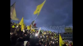 Lebanon: Crowds inside Beirut's Sports City await the start of the funeral ceremony for the former Secretary-General of Hezbollah, the martyr Sayyed Hassan Nasrallah