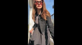 Pigeon Lands On Woman's Head