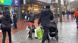 Trick Dog Dances In Town Centre
