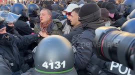Tensions Flare as Protesters Block Neo-Nazi Rally in Berlin