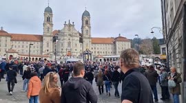 Switzerland: Demonstrators March Against AfD Leader Alice Weidel In Einsiedeln