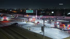 US, Los Angeles: Vermont Slauson Fatal Multi Vehicle Crash on 110 Freeway