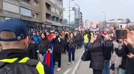 Serbia: Farewell to students who begin their march to Niš from Kragujevac