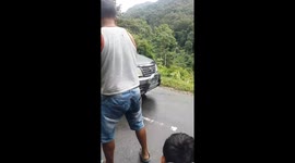 Huge python stuck under car is rescued in Indonesia