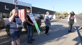 US: Protestors gather for Tempe Tesla Takedown