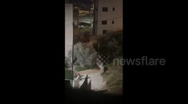 West Bank: Israeli forces prevent worshipers from entering Hezma town’s mosque during the forces’ raid on the town northeast of Jerusalem