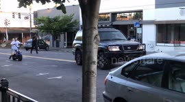 Truck Rams Scooter off the Road