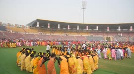 India: Several thousand dancers perform the traditional Jhumur dance as they rehearse for the upcoming 'Jhumoir Binandini' event