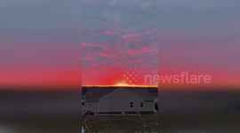 Beautiful sunrise turns sky red over Pennsylvania