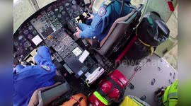 Helicopter rescue team saves injured hiker in Spain