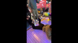 Woman bowls in a unique way in Barcelona, Spain