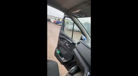 Man fails attempt to jump onto moving car in Doncaster, England, UK