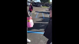 Childhood friends share sweet Valentine’s moment in Santa Maria, California, USA