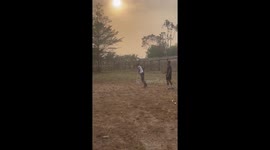 Person falls while attempting tree trunk flip in Ibadan, Nigeria