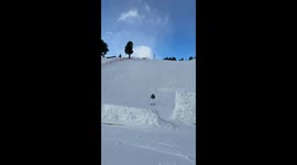 Skiing fail caught on camera in Font-Romeu-Odeillo-Via