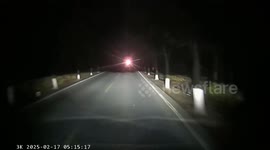 Dashcam captures near accident with person in Zhejiang, China