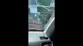 Elder man carries bouquet of flowers on the way home in Muntinlupa, Philippines