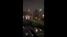 Flooding caused by powerful rainstorm across Fresno, California, USA