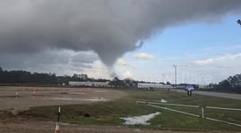 Tornado touches down, sending debris flying in Columbia, Mississippi, USA