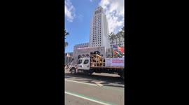 Students protest against immigration policies in Los Angeles, California, USA