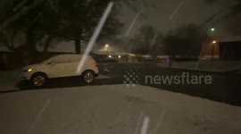 Heavy snow causes slick roads in Frankfort, Kentucky, USA